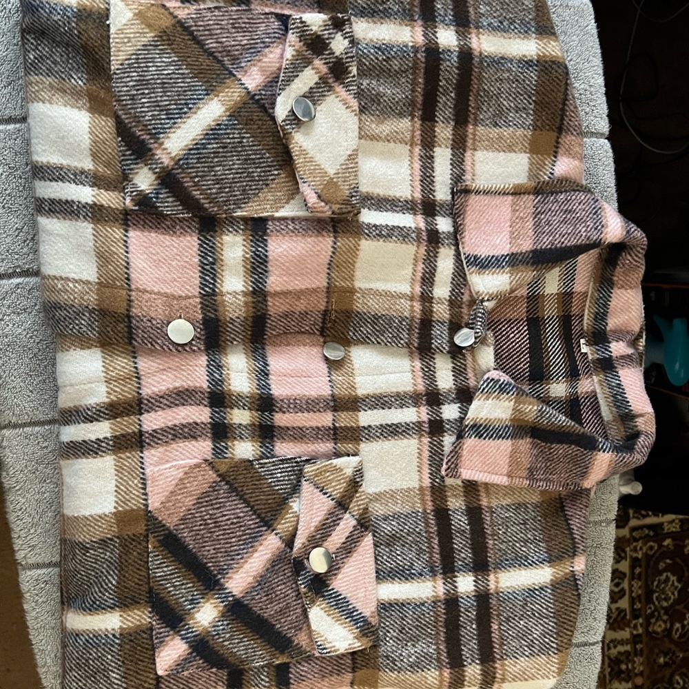 Plaid Button-Up Jacket